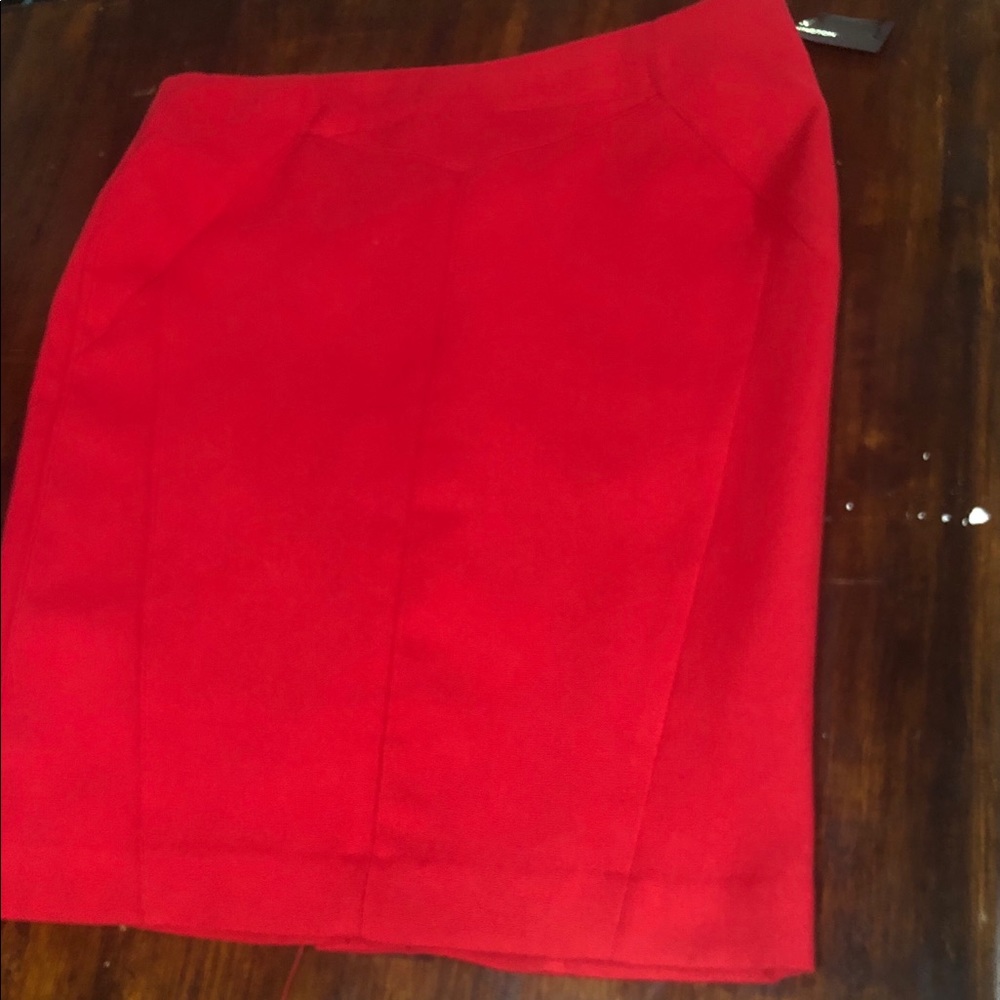 Red pencil skirt